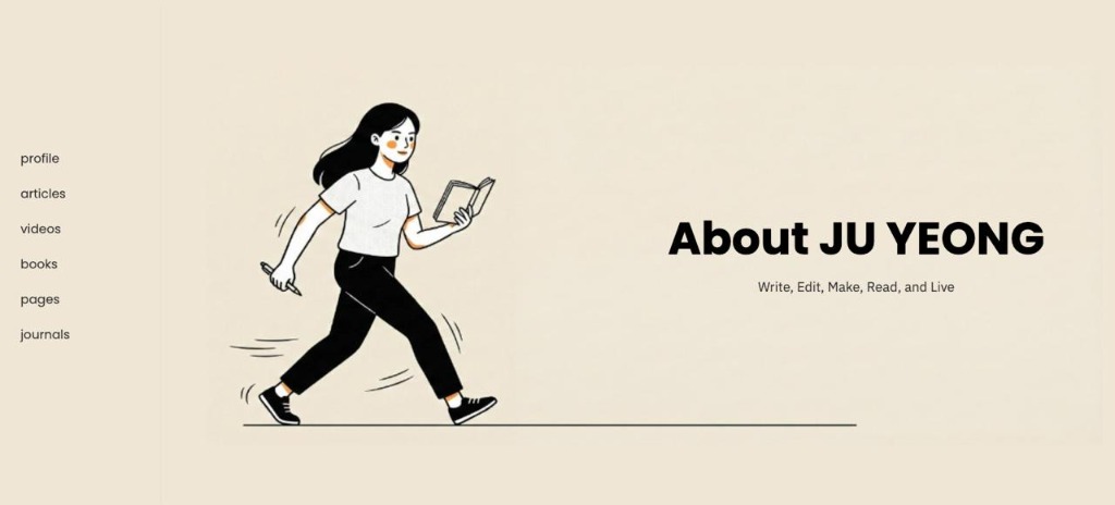 Illustration of Ju Yeong walking